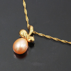Tasaki Tazaki Pearl Tasaki Pearl Leaf Ожерелье K18YG 44 см ● Внешняя цепь Жемчужина Новая 4697A