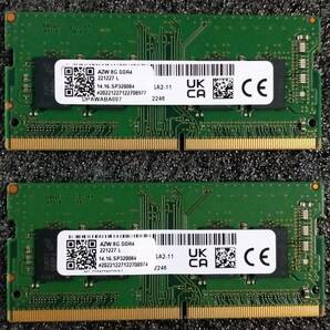 【中古】DDR4 SODIMM 16GB(8GB2枚組) Crucial CT8G4SF832A.8FR1 [DDR4-3200 PC4-25600]の画像2