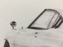 トヨタ　TOYOTA　セリカLB【鉛筆画】名車 旧車 イラスト A4サイズ 額付き サイン入り_画像2