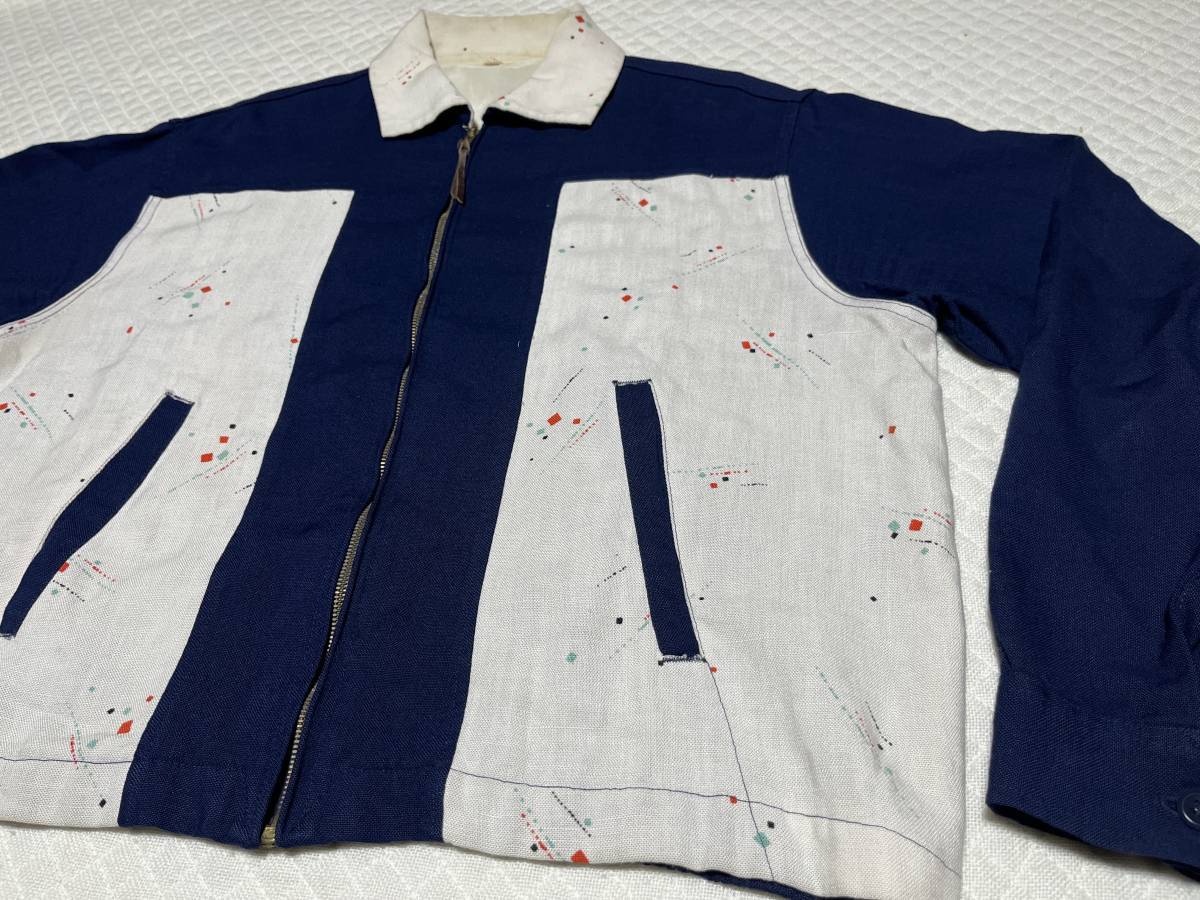 パンチホールカメラ 50´s 希少なカスリ柄 ギャバジャン アトミック 柄