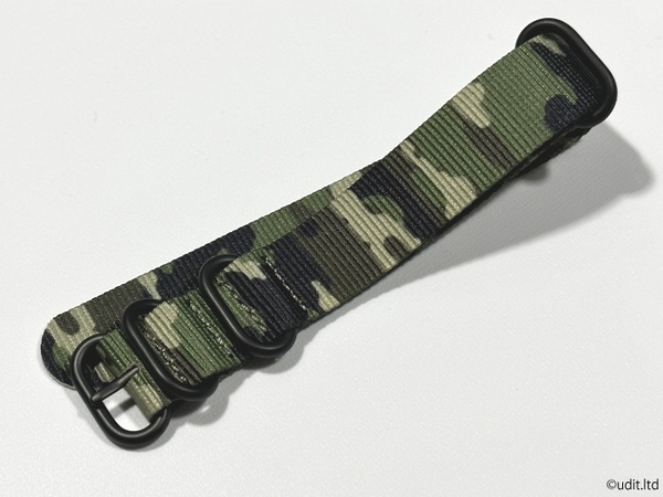 ラグ幅：20mm 高品質 迷彩 NATOストラップ 尾錠ブラック ファブリック 時計用ベルト ナイロン ミリタリー 時計用バンド ⑦ HG1