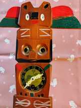 からくり時計　トーテンポール時計　昭和レトロ 機械式 木製 ぜんまい アニマル ANIMAL CLOCK 当時物 日本製　アンティーク　_画像2
