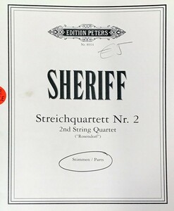 ノアム・シェリフ 弦楽四重奏曲 第2番 輸入楽譜 Sheriff Streichquartet No.2 2 バイオリン ビオラ チェロ 洋書
