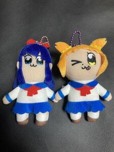 た 新品 ポプテピピック グッズ マスコットボールチェーン ポプ子 ピピ美 マスコット ぬいぐるみ 2点セット