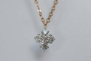 K18 PG Pt900abeli diamond 0.22ct necklace AbHeri Yoshinobyo shino b platinum pendant Cross 