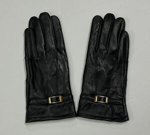 新品特価★革手袋レディース　レザーグローブ 裏起毛　ブラック