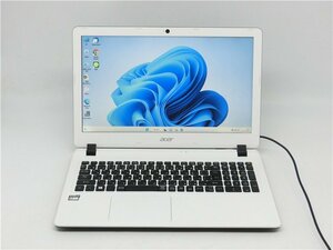 カメラ内蔵/中古/15型/ノートPC/Win11/爆速SSD256GB/8GB/AMD　E1-7010/ACER　ES1-523-H14DW　MS office2021搭載　HDMI USB3.0