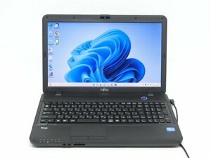 最新Win11Pro/カメラ内蔵/中古/15型ノートPC/爆速SSD256GB/8GB/Celeron1005M/FMV　AH30/K　 新品無線マウス MS office2021ProPlus搭載　