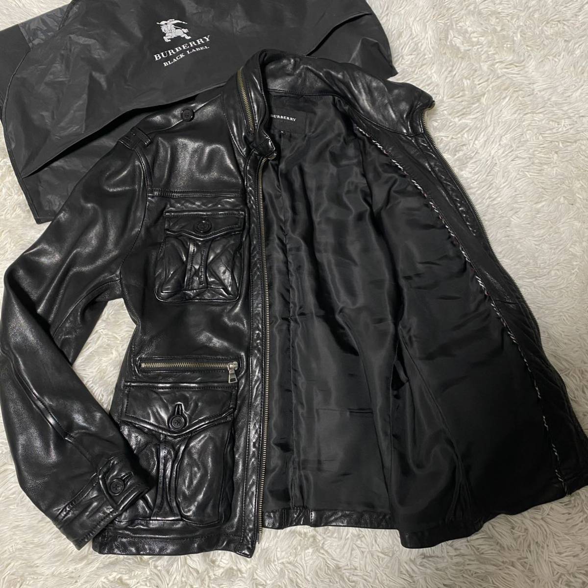 ヤフオク! -「burberry black label レザーライダース」の落札相場 ...
