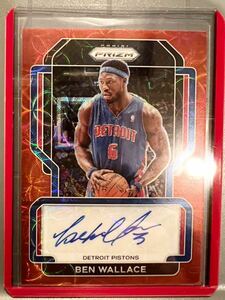 激レア背番号入 Prizm Auto 21 Panini Ben Wallace ベン・ウォーレス NBA 優勝 サイン ピストンズ Pistons 優勝 守備王 リバウンド王 HOF