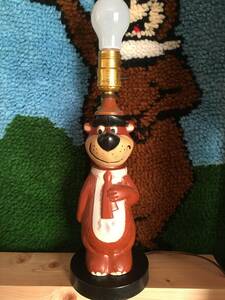 60s Vintage Hanna Barbera Yogi Bear Plastic Lamp 