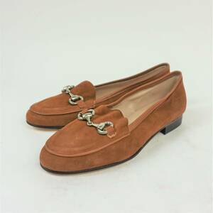  Spain made original leather suede bit Loafer Brown 23.5cm new goods unused outlet 4805847