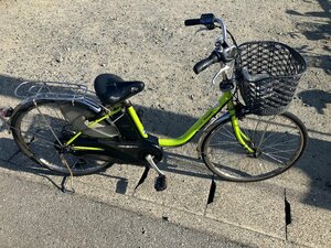 41 used electric bike 1 jpy outright sales! Panasonic Bb green delivery Area inside is postage 2500 jpy . delivery .