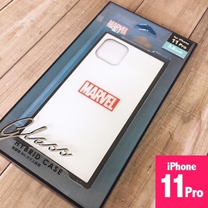 ★外箱すり傷アリ/本体問題なし/特価 MARVEL iPhone11Pro ガラスハイブリッド スマホケース 白 PGDGT 4562358138195