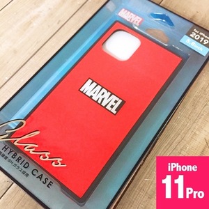 ★外箱すり傷アリ/本体問題なし/特価 MARVEL iPhone11Pro ガラスハイブリッド スマホケース 赤 4562358138201 PGDGT19A11MVL 