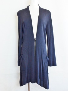 W* Scapa SCAPA rayon × cotton knitted long cardigan 40 navy ok4604201175