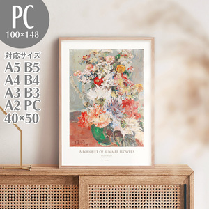 Art hand Auction BROOMIN アートポスター アウグスト･リーガー 夏の花の花束 絵画 名画 静物画 PC 100×148mm AP208, 印刷物, ポスター, その他