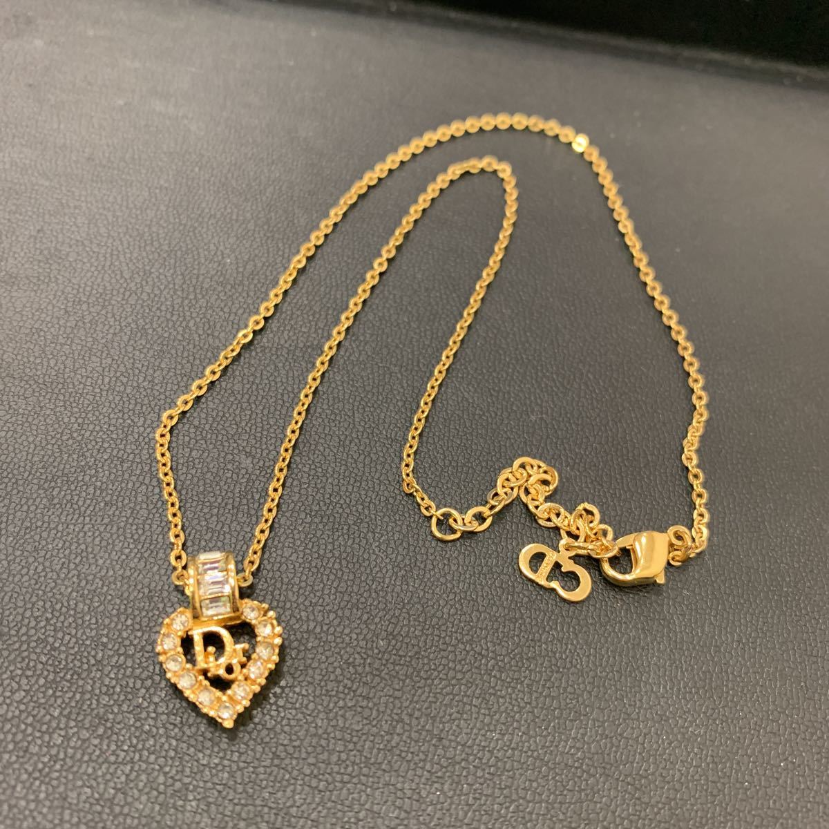 極美品 ディオール ハート ネックレス(ストーン付き)【09177】 www