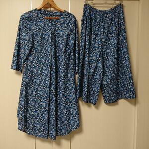  new goods hand made Liberty setup 7 minute sleeve & culotte skirt One-piece 