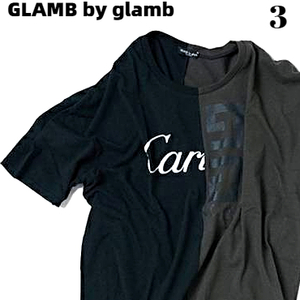 3 unused [GLAMB by glam Separate CS GG17SP/CS06 Black x Sumikuro gram bai gram T-shirt separate cut and sewn glamb T-shirt ]