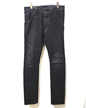【ATTACHMENT Black Denim Pants Jeans アタッチメント ブラックデニムパンツ 銀糸 ダメージ加工デニム カミソリクリップ】_画像2