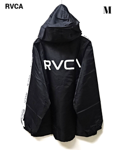 M 新品【RVCA ANORAK JACKET AI042-761 BLACK RVCATAPEロゴ ナイロン プルパーカー ルーカ メンズ アウター プルオーバーパーカー】