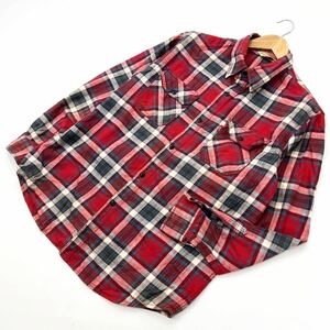 リーバイス ☆ LEVIS RED TAB 鉄板スタイル◎ ネルシャツ 長袖 チェック レッド ネイビー ホワイト XL アメカジ ストリート 古着MIX■BL33