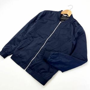 ザラマン ☆ ZARA MAN スタイリッシュな紳士◎ ネイビー MA-1型 ジップアップ ライト ブルゾン M アメカジ ストリート 古着MIX■S1217