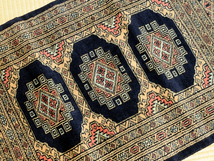 パキスタン絨毯 ラグ マット genuine pakistan hand-knotted 毛100％ ウール 敷物 西洋美術 Pakistan 　b7809o_画像3