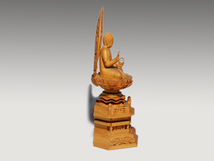 仏教美術 木彫 阿弥陀如来像 坐像 細密彫刻 仏像 蓮華座 天然木 木工芸　　z0330s_画像4
