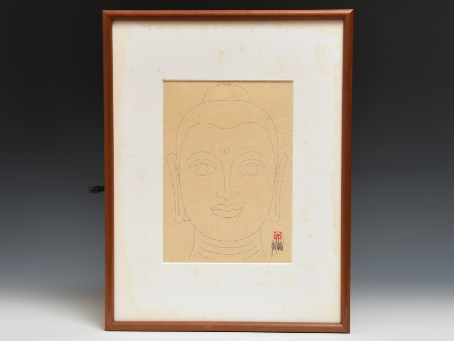 [Authentic work] Hitoshi Takeda's hand-drawn pen drawing Mother pencil signature, stamped, framed, painting, calligraphy, Buddhist painting, Buddhist painting, pen painting, modern art, figure painting, Japanese painter z3412o, artwork, painting, others