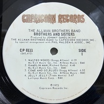 ★即決 Allman Brothers Band / Brothers and Sisters Cp0111 r12752 米オリジ 片Sterling刻 マト1-1D/1-2 オールマン・ブラザーズ・バンド_画像3