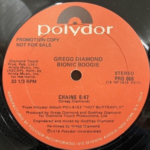 ★即決 Gregg Diamond / Chains d1113 米オリジ 2曲入り12インチ Sterling 刻 cw- Cream ダンス・クラシックス