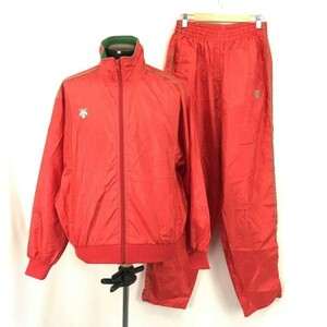 Made in Japan★DESCENTE★上下セットアップ/ジャージ/ウィンドブレーカー【Mens size -L/赤/Red】シャカシャカ/Jackets/Set up◆BH247