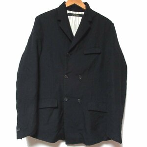  beautiful goods ARCHIVIO J.M.RibotarukibioJ.M.liboto lining stripe wool double tailored jacket size 46 black black C0103