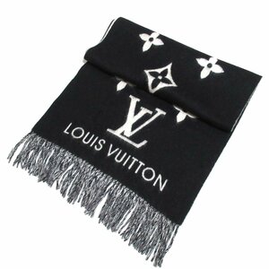 美品 LOUIS VUITTON ルイヴィトン エシャルプ・レイキャビック カシミヤ100% フリンジ ストール マフラー 401910 ノワール C0103