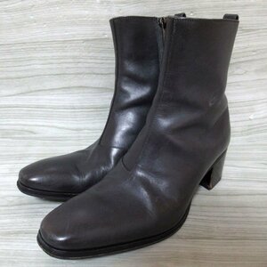  beautiful name of product work YVES SAINT LAURENT Yves Saint-Laurent leather Johnny boots short boots size 40 1/2 25.5cm corresponding charcoal gray C0102