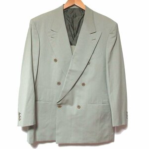 美品 Brioni ブリオーニ ピンストライプ ダブルブレスト テーラードジャケット 40/50C グレー ベージュ系 C0201