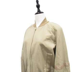  beautiful goods 21SS MaxMara Max Mara stretch sleeve Logo Zip up Bomber jacket drizzler jacket blouson L beige 