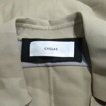 美品 CYCLAS シクラス ロング丈 ドロップショルダー バックスリット シングル トレンチコート オーバーサイズ 36 ベージュ_画像6