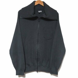 美品 21AW BRUNELLO CUCINELLI ブルネロクチネリ モニーレ装飾 長袖 ジップアップ リブニット ジャケット Mサイズ グレー C0202