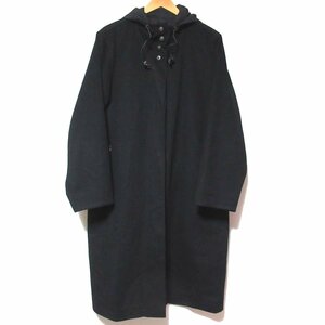 美品 MaxMara RAINWEAR マックスマーラ レインウェア カシミヤ×ポリエステル リバーシブル フーディー コート Lサイズ相当 ブラック C0202