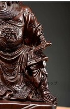 極上品★強くお勧め★木彫仏像 仏教工芸 精密細工武財神 三国志 関羽像 彫刻 黒檀木 仏師で仕上げ品_画像6