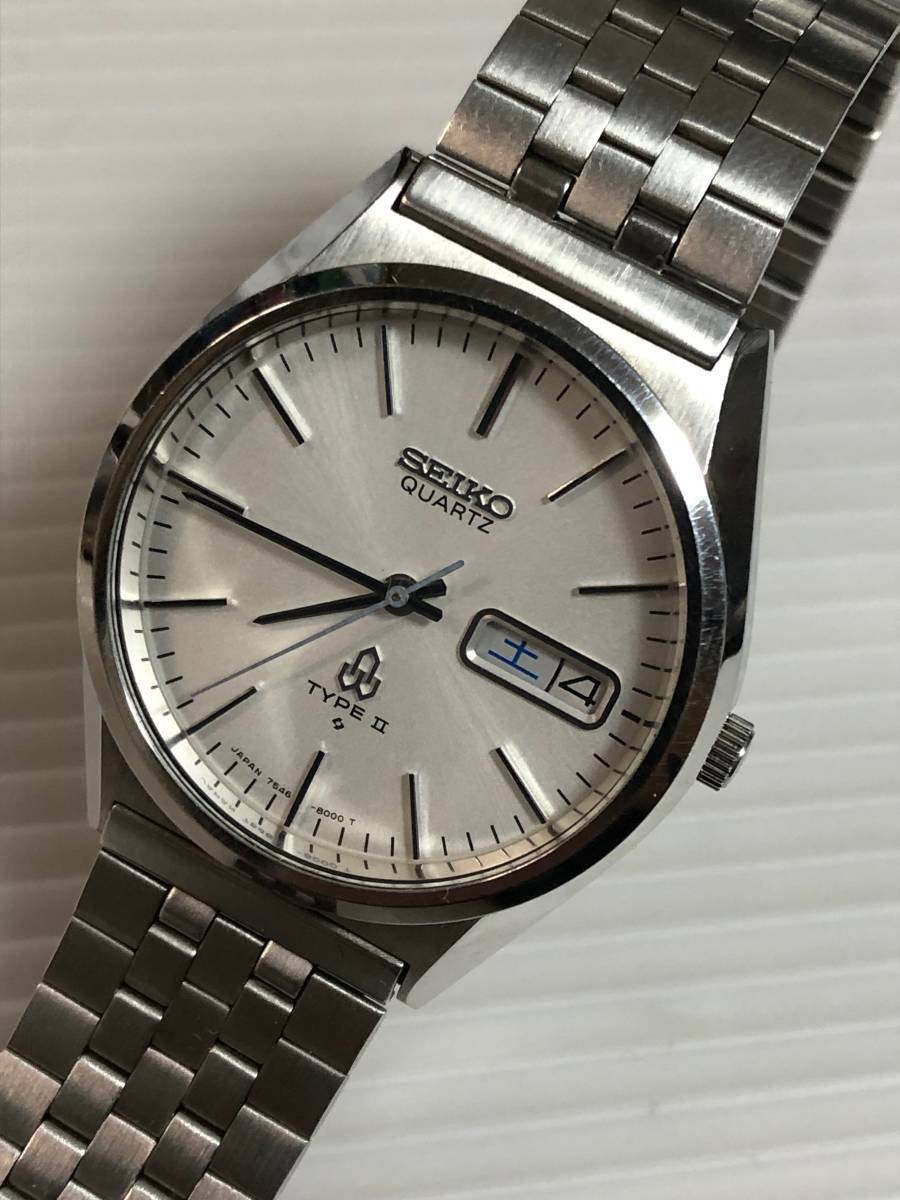 SEIKO silver wave 7546 4時位置 黒文字盤 稼働中 visitafyon.org