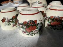 九谷焼 古伊万里 色絵 急須、湯呑み8客セット　煎茶器　茶道具　金彩　レトロ　アンティーク　日本陶芸　食器　九谷_画像3