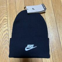 【NIKE】 ナイキ U BEANIE UTILITY ビーニー ニット帽 DJ6224 010BLACK/WHITE 送料無料_画像2