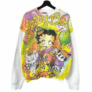 ■激レア■90s USA製 BETTY BOOP オーバープリント スウェット L XL ベティーブープ ベティちゃん Tシャツ ビンテージ