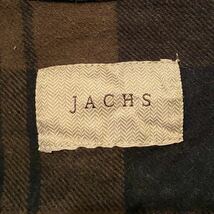 ジャックス JACHS ビンテージ 90s 00s ネルシャツ M ブラウン ブラック 茶 黒 チェック コットン アメリカ USA古着 80s シャドー オンブレ_画像3
