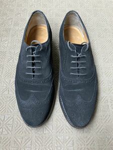 ロイドフットウェア ブラックスエード フルブローグ オックスフォード ウイングチップ レザー シューズ 革靴 UK6.5 25cm UK7の方にも！