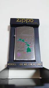 中古使用品 ビンテージ ZIPPO Slim #1610 Island of Hawaii (1980)